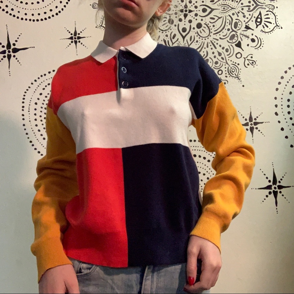 Colorblock Polo Sweater - Picture 2 of 3